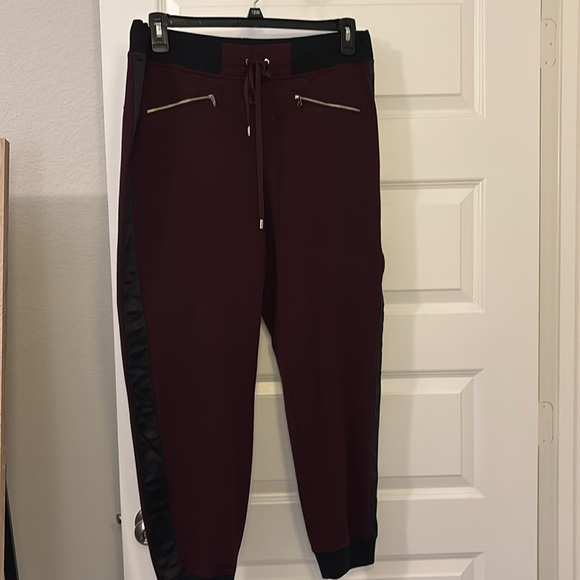 Ralph Lauren burgundy & black pull on track pants SZ L w/pockets active NWOT - Picture 2 of 16